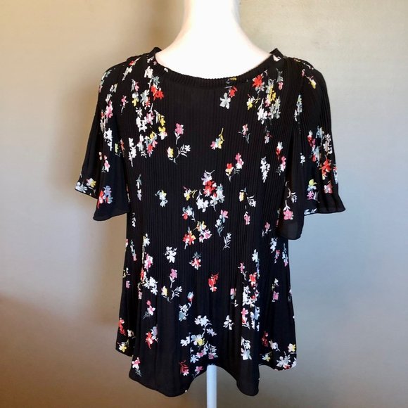 Ann Taylor Floral Blouse Womens XS New Pleated - Picture 6 of 12